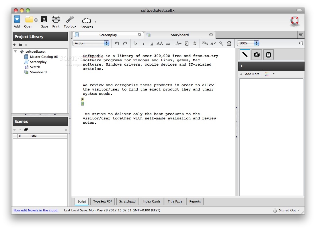 Free script writing software mac